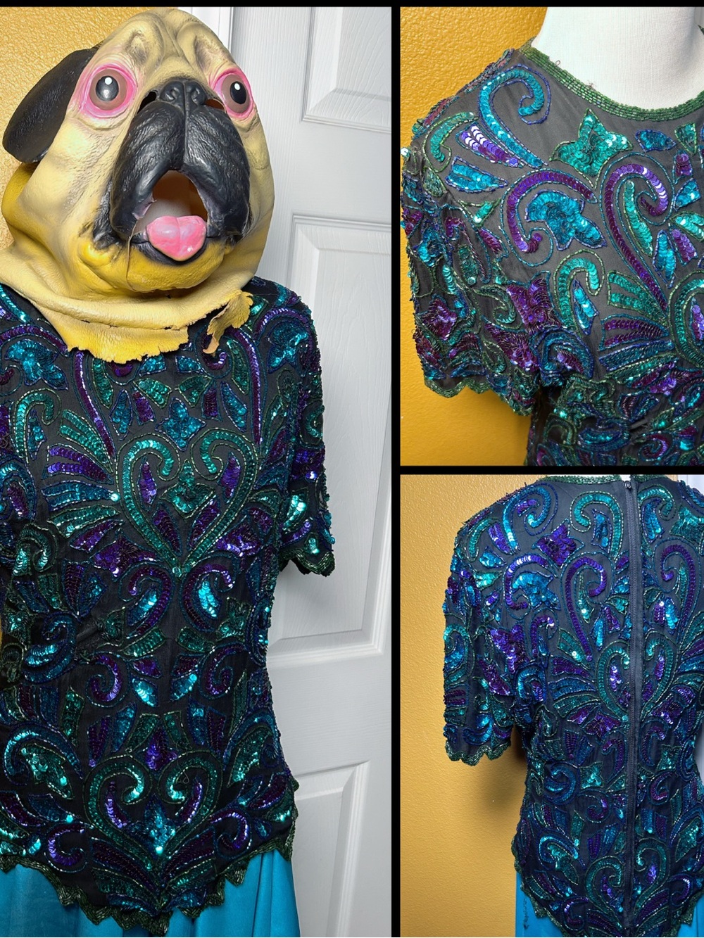 Fab af, VINTAGE, sequined top!!